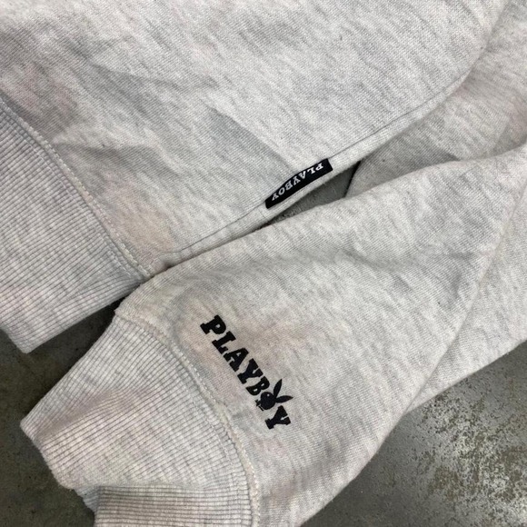 Playboy Play Forever Graphic Crewneck Sweatshirt Grey Y2K Men's L - Picture 4 of 7